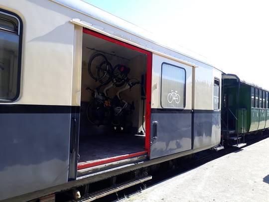 Car for transporting bicycles Train de l'Ardèche steamtrain