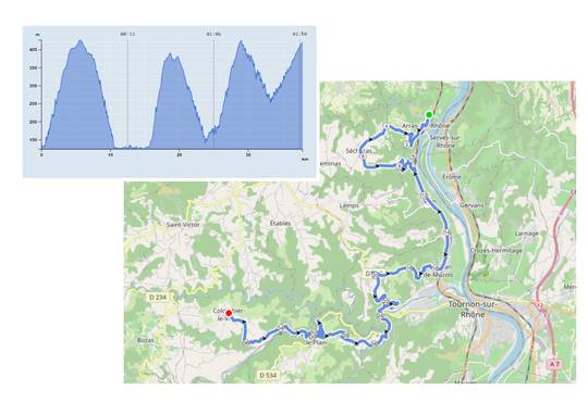  Parcours étape 5 paris nice - Ardèche Hermitage