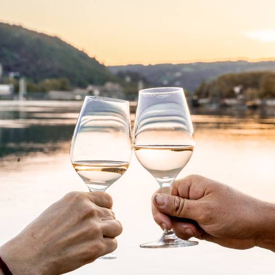 Verre de verre croisière sur le Rhône