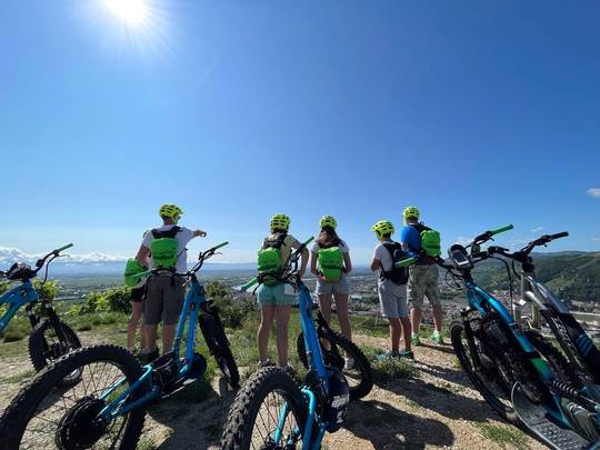 Trotinettes electriques dans les vignes 