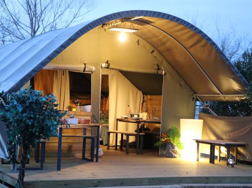Tente toile & bois KIBO Camping Le Viaduc