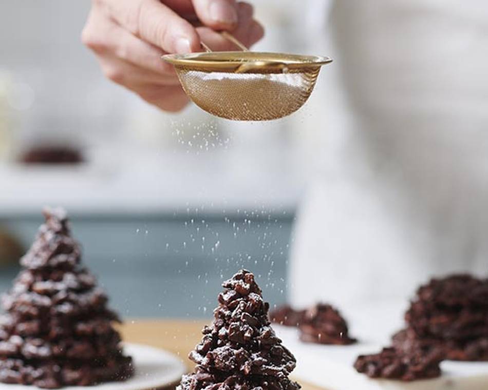 Sapins façon rocher de noël - Cité du Chocolat Valrhona
