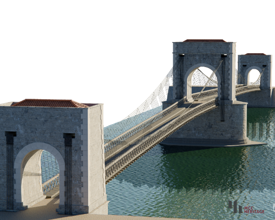 La maquette numérique du pont suspendu Seguin de 1825 - Bicentenaire de passerelle Seguin