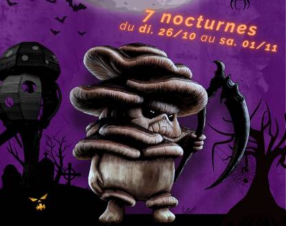 Nocturne sur la terrasse du restaurant - La fôret des Champos