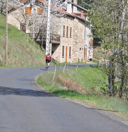 Downhill cycling trail along the River Doux